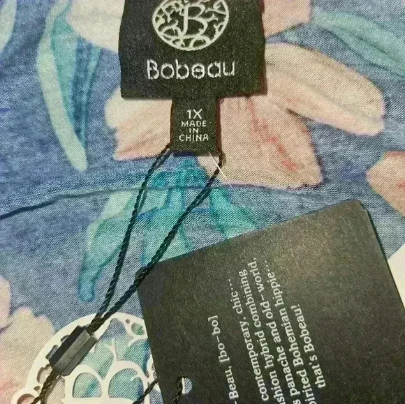 Bobeau Womans Floral Blouse Size 1x - Picture 9 of 11